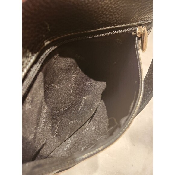 ROLFS Vintage Black Pebble Leather Front Flap Saddle Shoulder Bag - Picture 8 of 11
